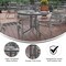 Emma and Oliver 31.5" Round Tempered Glass Metal Table with Smooth Ripple Design Top